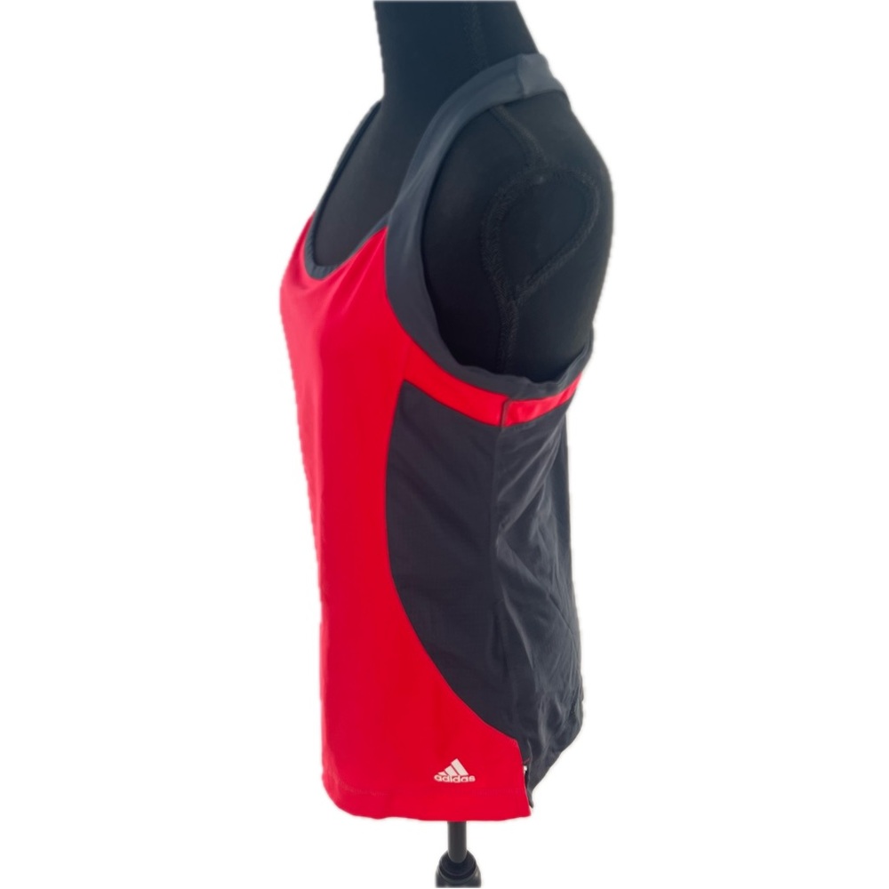 Adidas Thermo System Racer Back Workout Tank Top Coral Red/Graphite Size Large - Picture 3 of 16